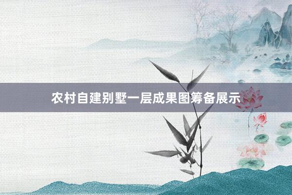 农村自建别墅一层成果图筹备展示